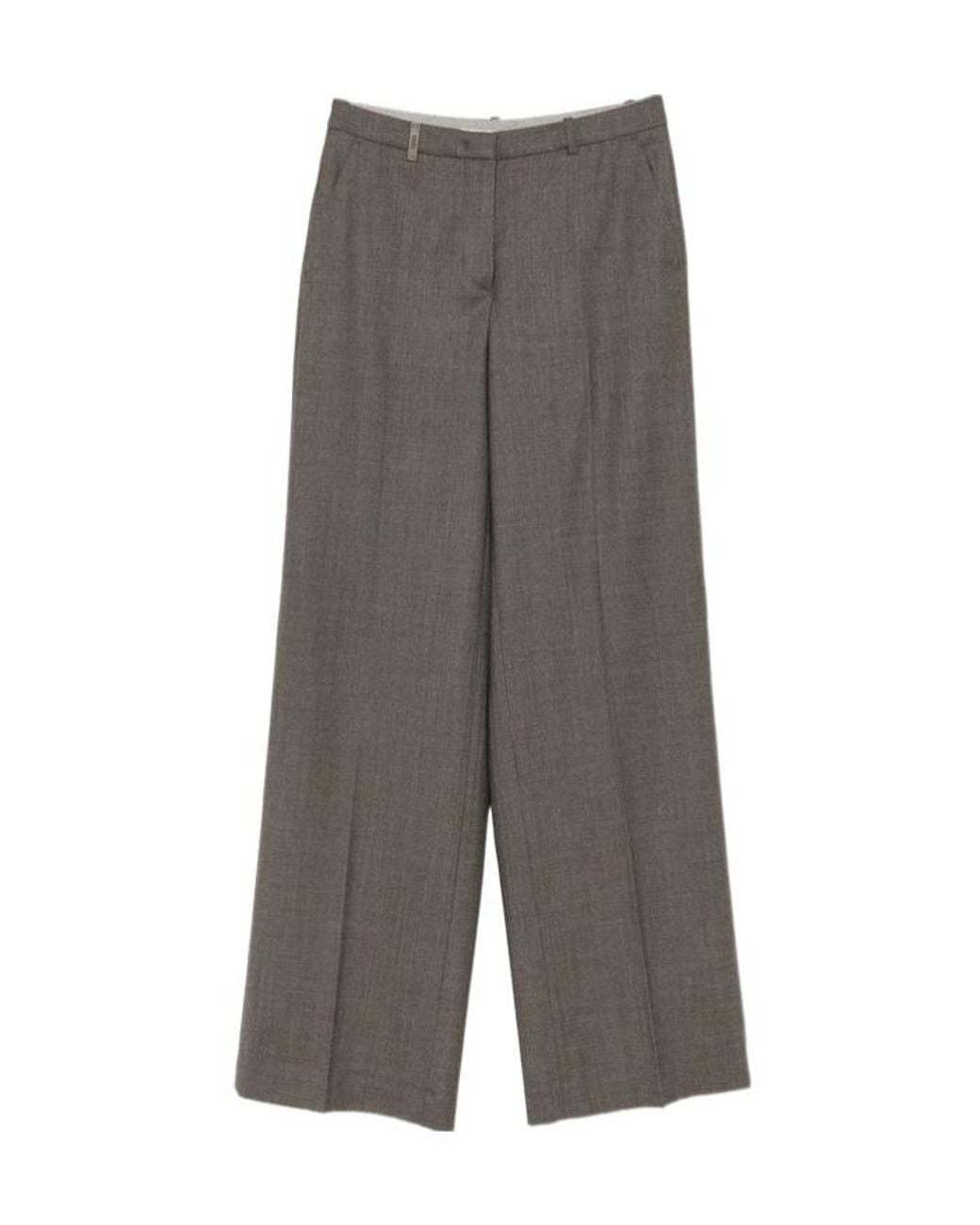 Peserico Gray Wide Leg Trousers