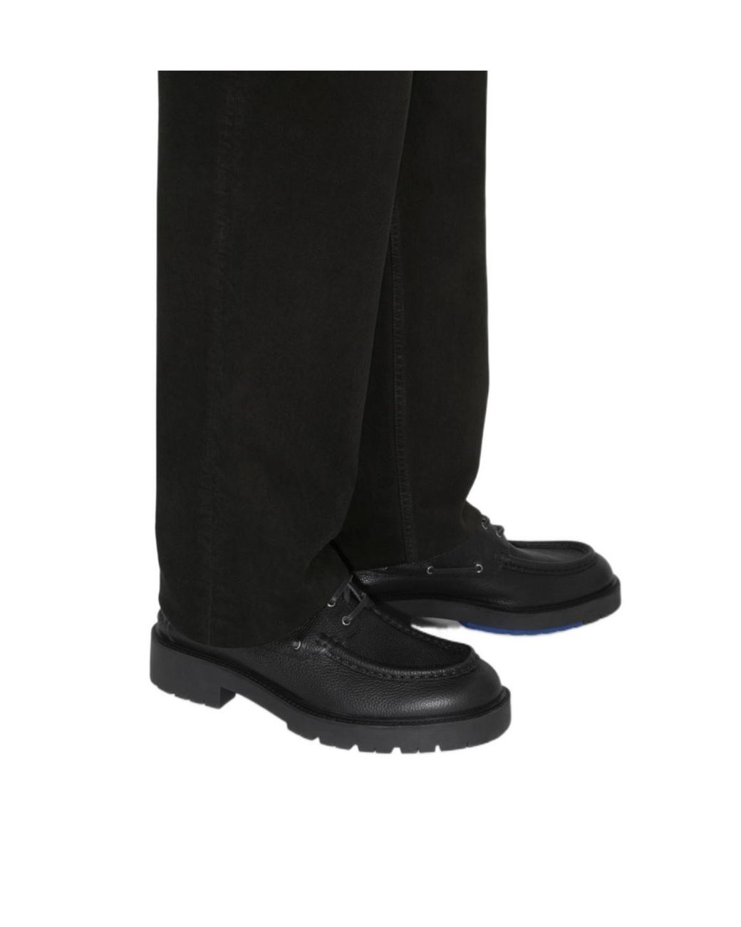 Burberry Black Raft Lace-Up Boat Shoes for men