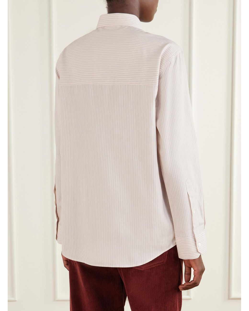 Rohe White Striped Woven Shirt