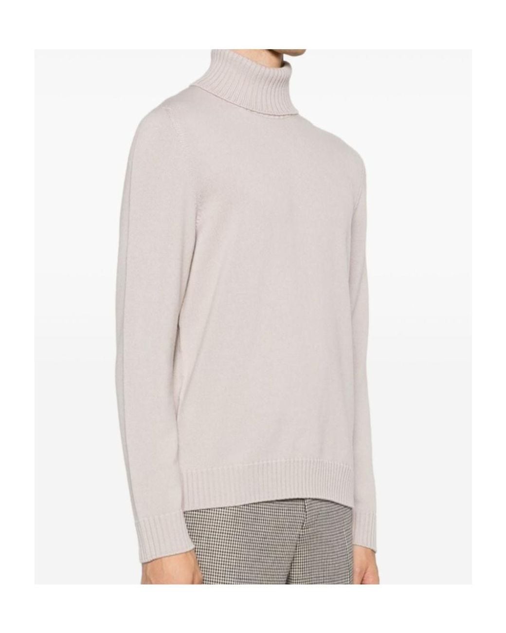Drumohr White Turtleneck Knit Sweater for men