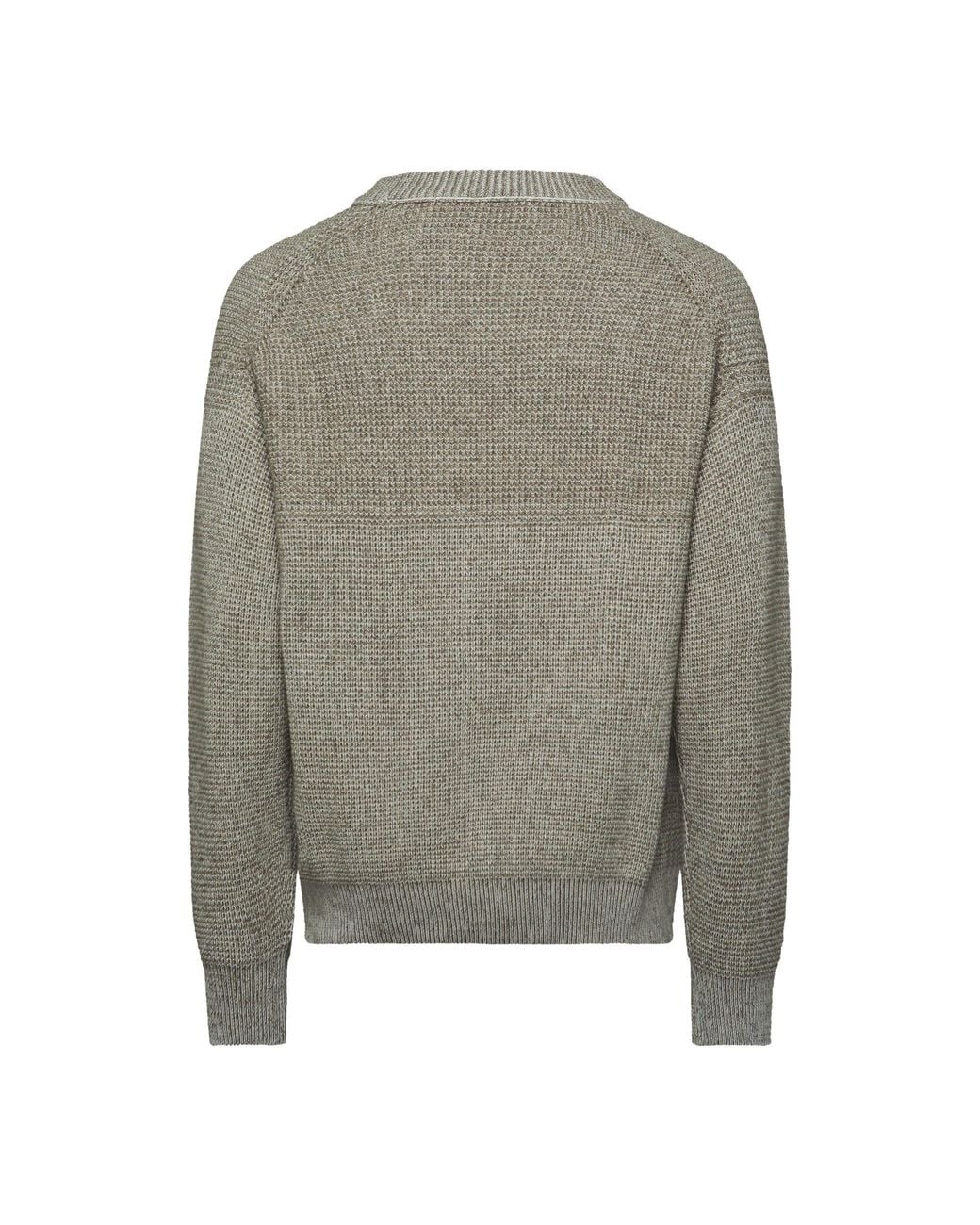 Boss Gray Crew Neck Knit Sweater for men