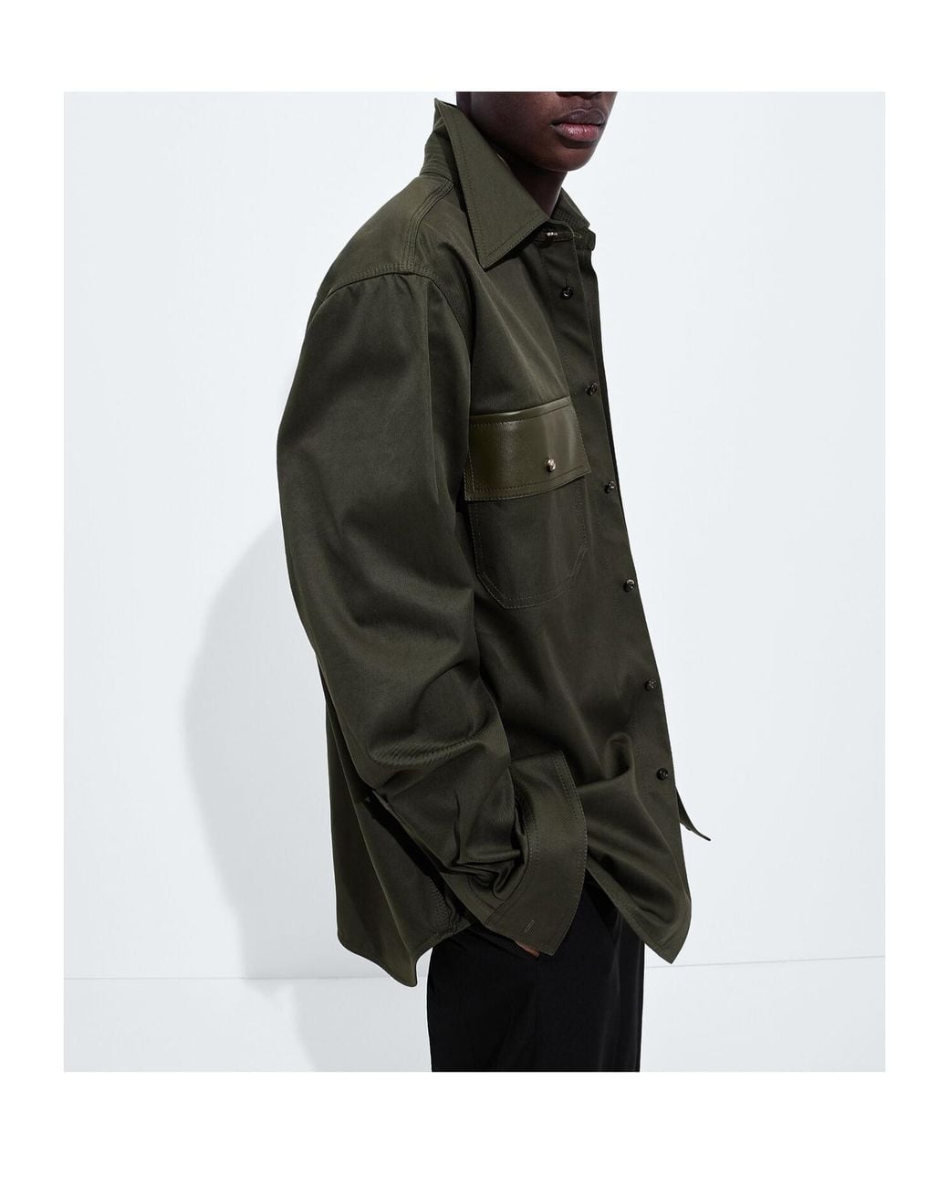 Bottega Veneta Black Cotton Gabardine Shirt for men