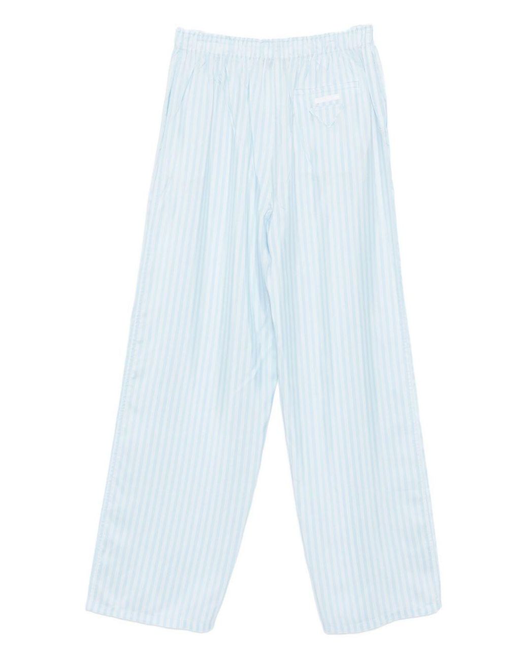 Prada Blue Cotton Blend Trousers