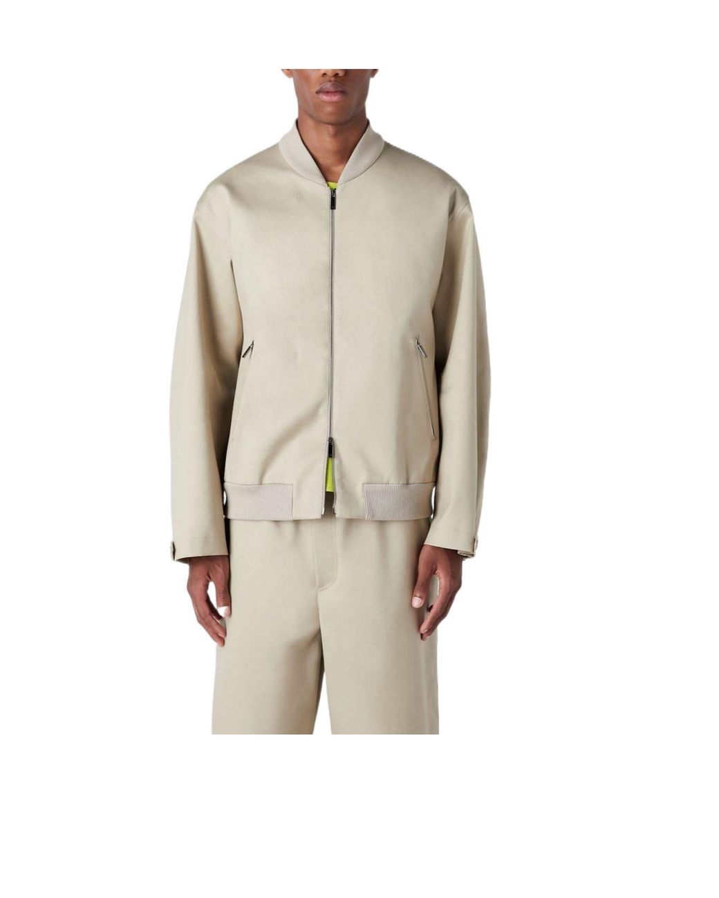 Emporio Armani Natural Solid Color Casual Jacket for men