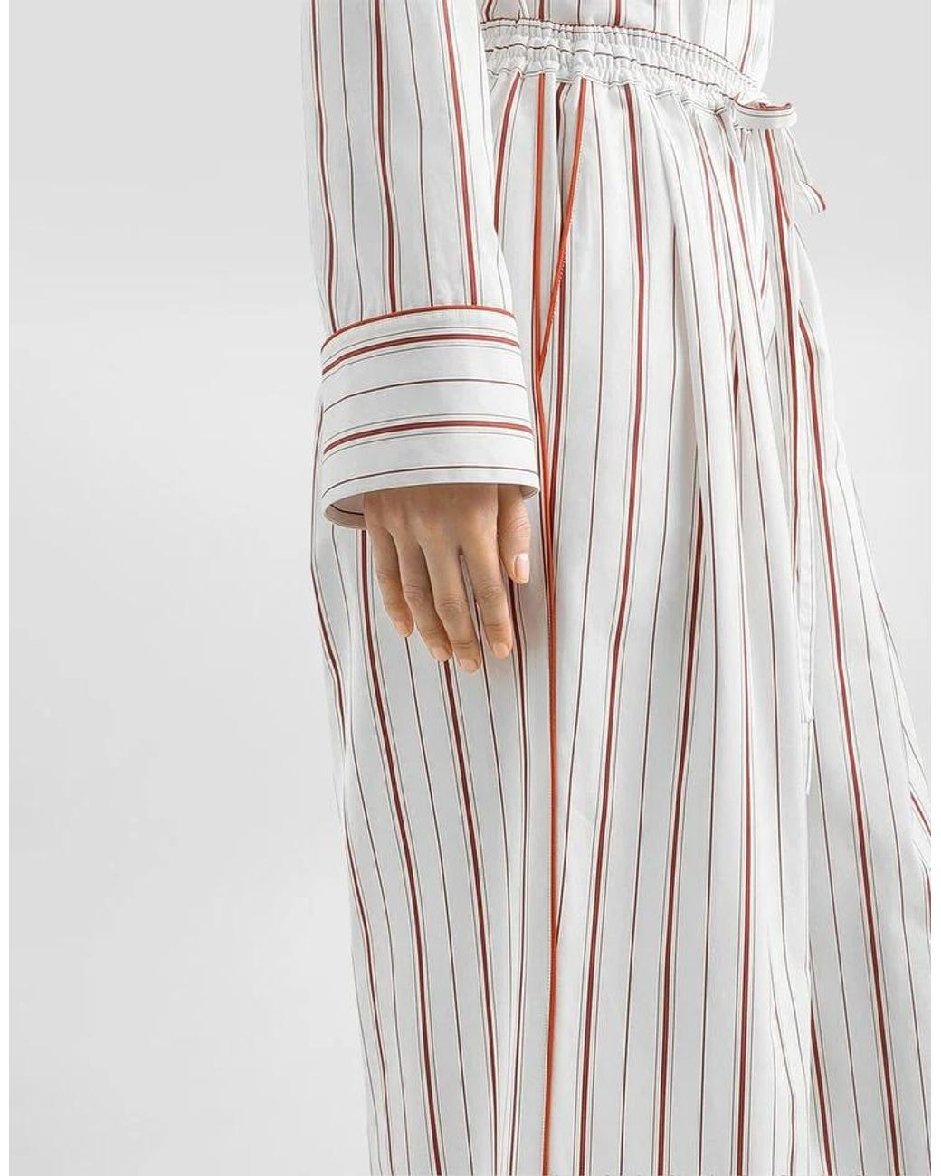 Dolce & Gabbana White Striped Wide-Leg Pants