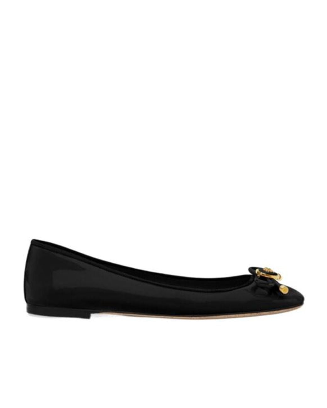 Versace Black Medusa-Head Round-Toe Ballerina Shoes
