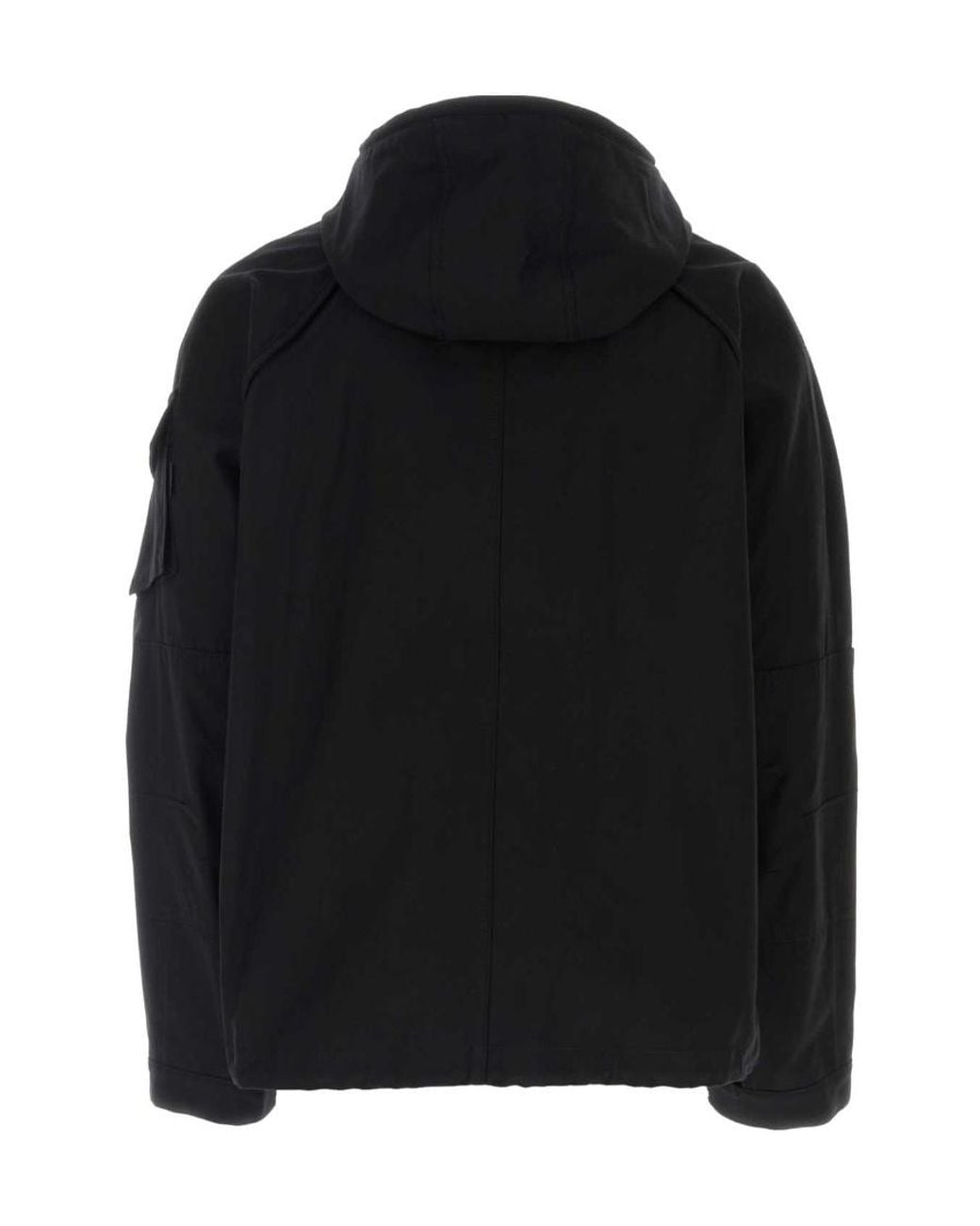 Juun.J Black Drawstring Hood Shirt Jacket for men