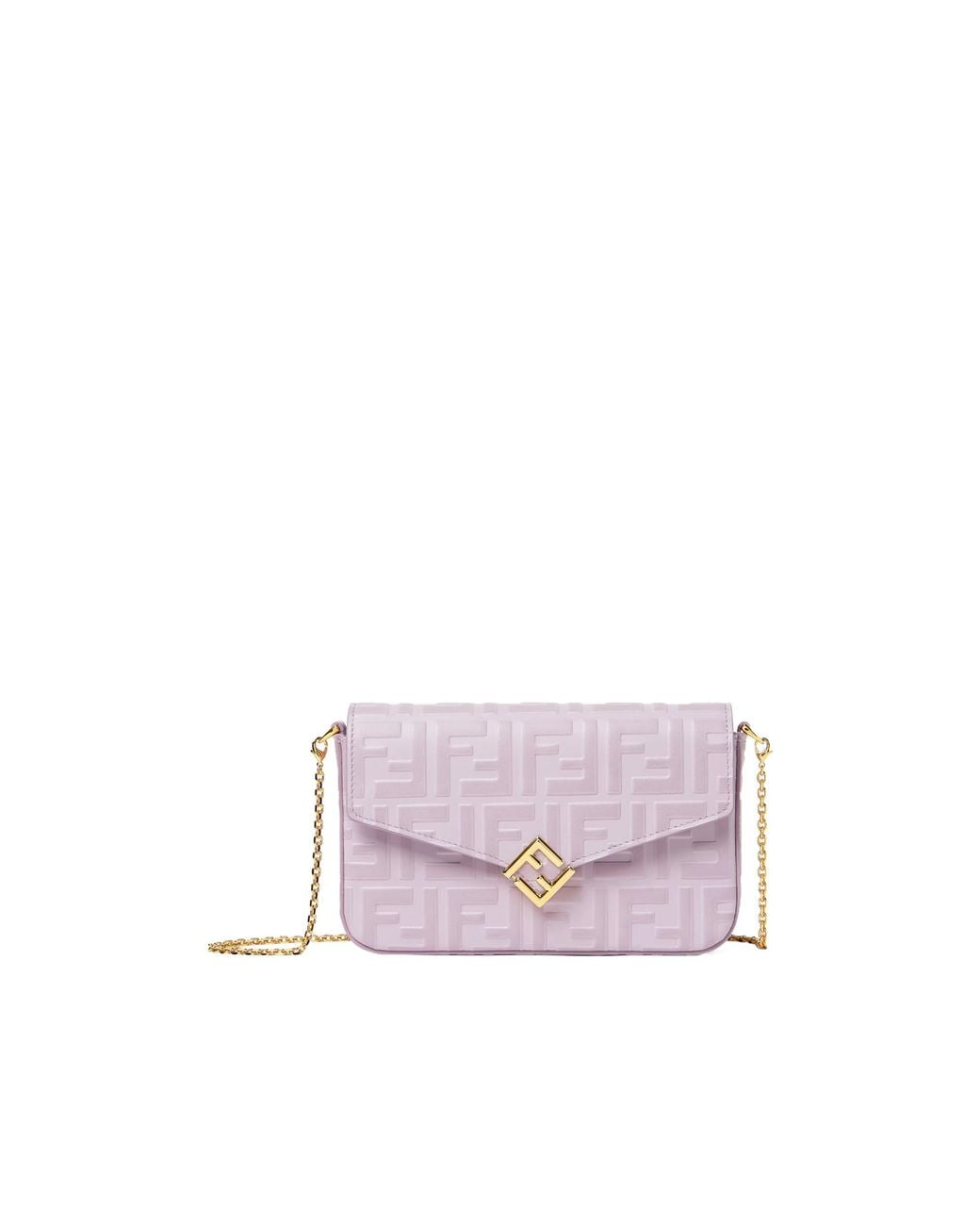 Fendi Pink Ff Diamonds Chained Wallet
