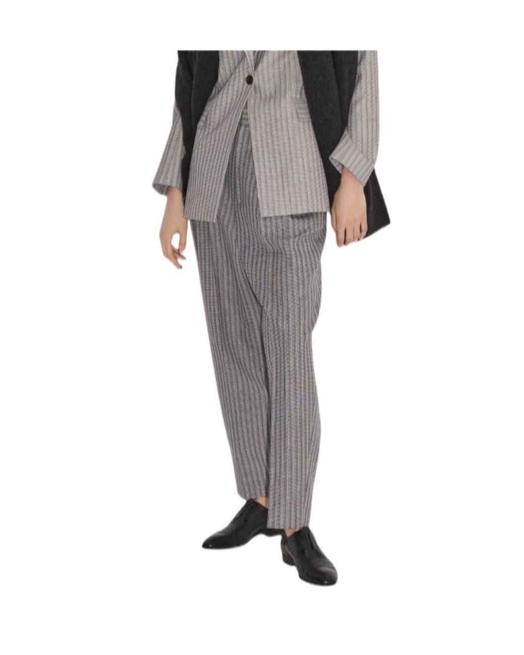 Partow Gray Striped Casual Pants