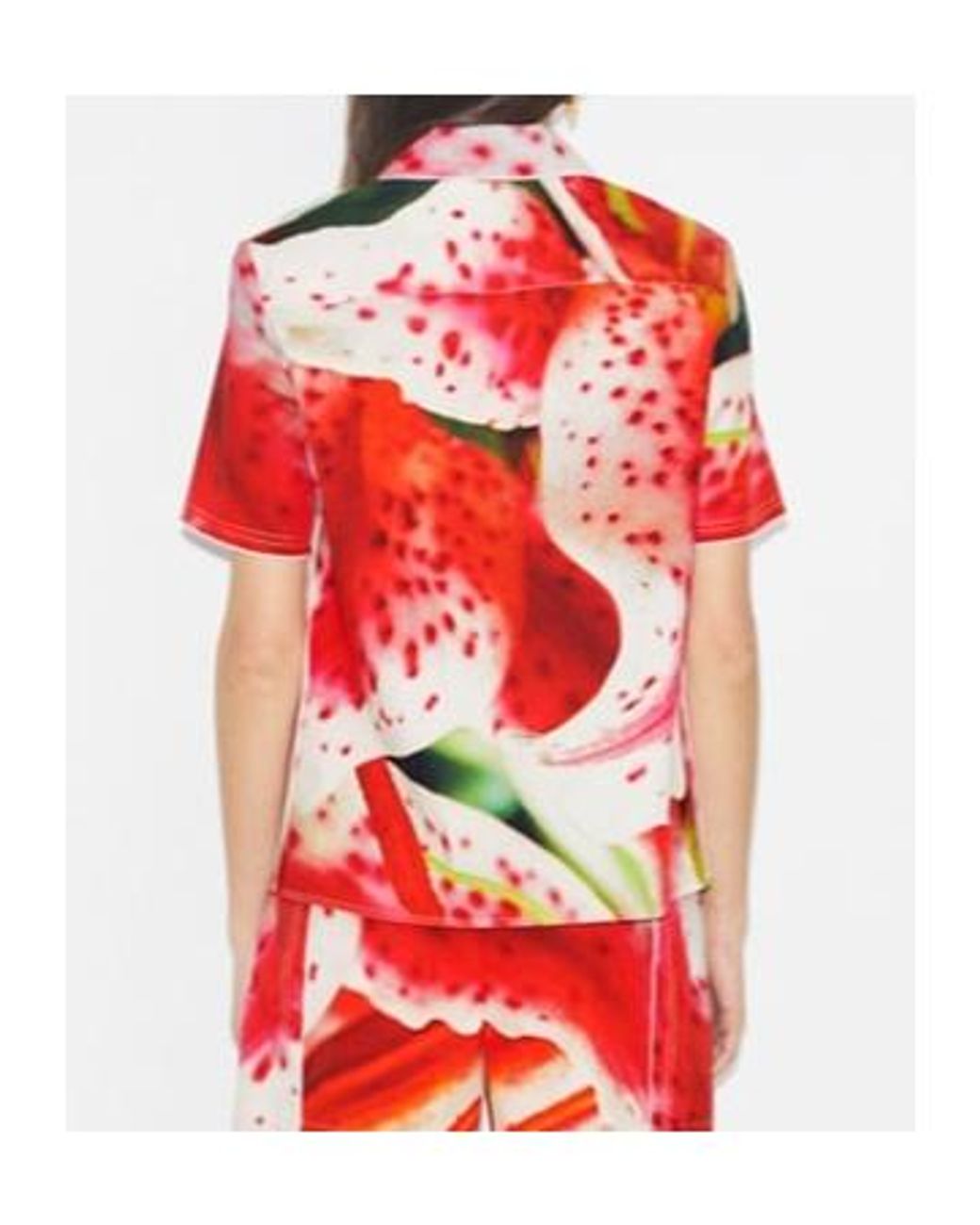 Tory Burch Red Floral-Print Shirt