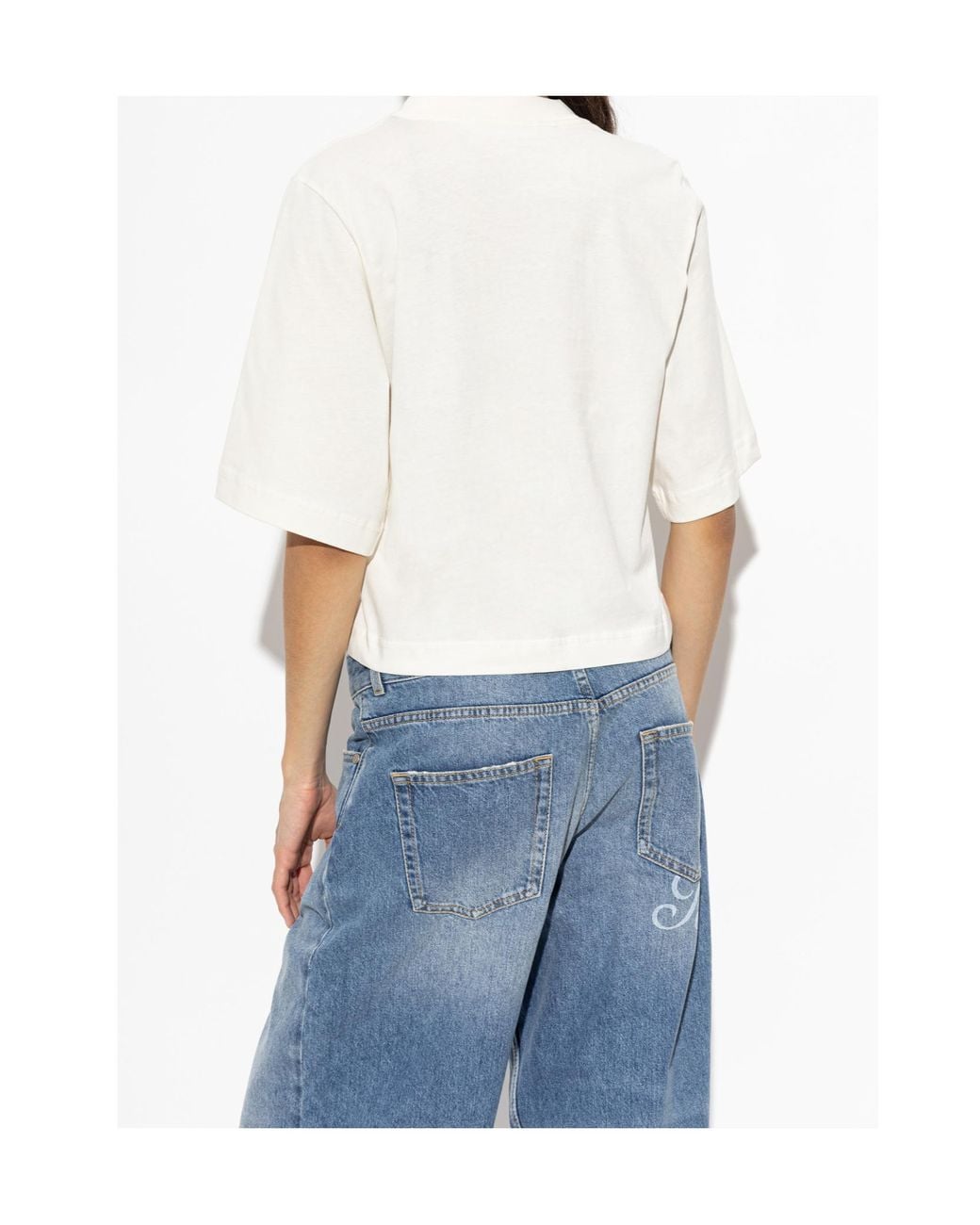 Palm Angels White Crew-Neck T-Shirt