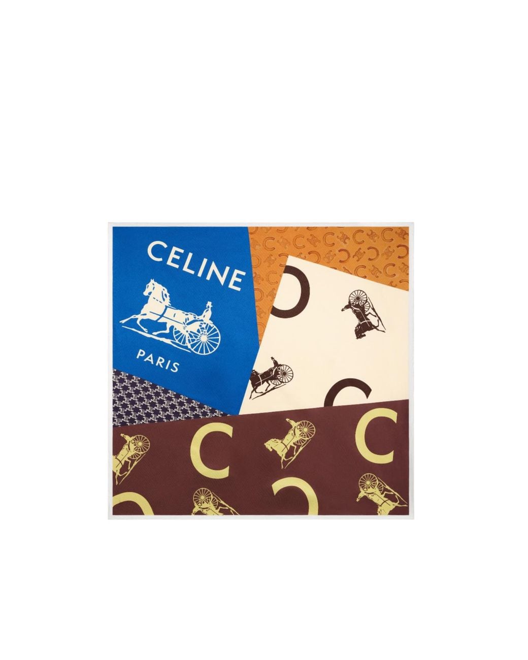 Céline Blue Patched C Calèche Foulard, 90
