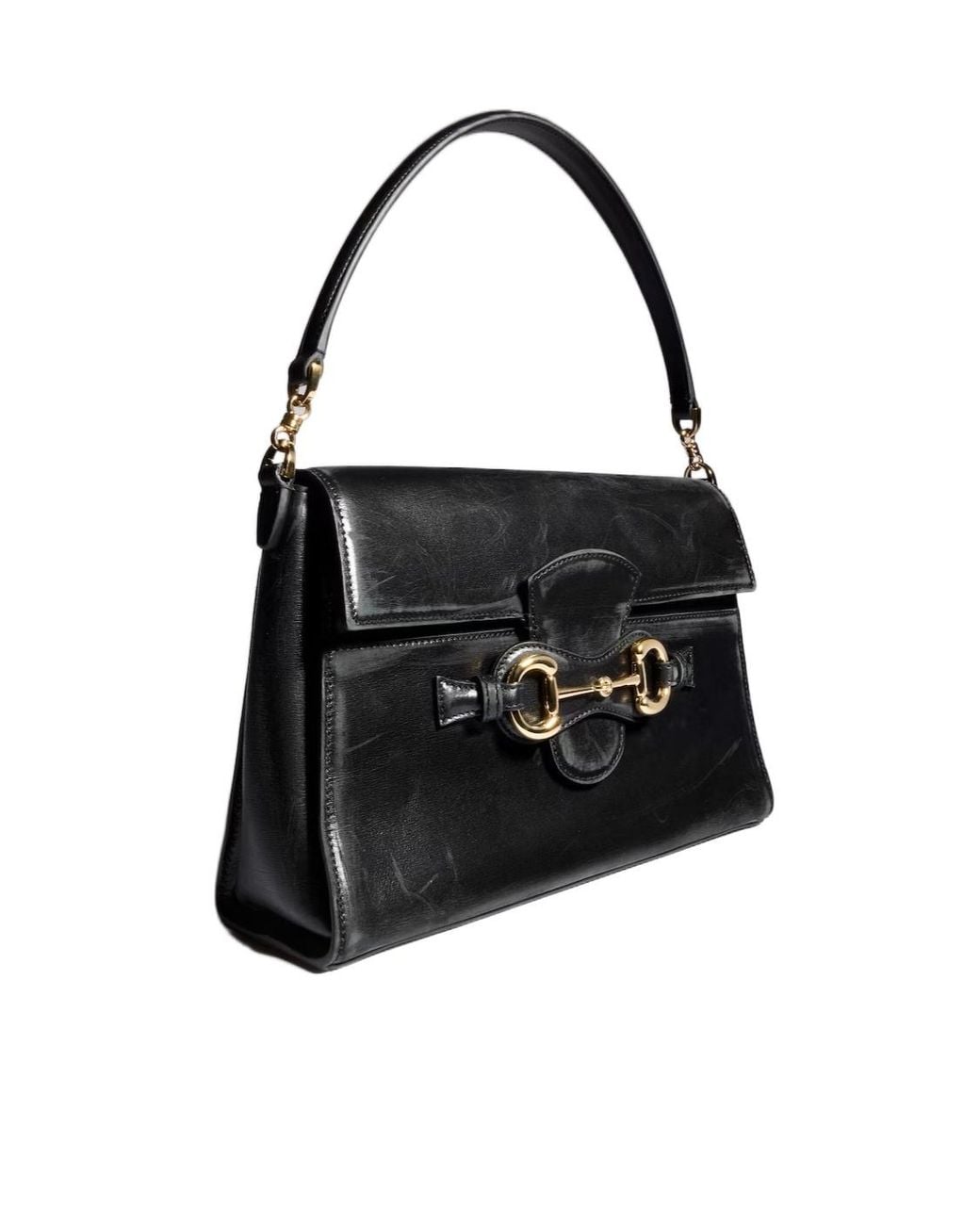 Gucci Black Horsebit Duomo Medium Top Handle Bag