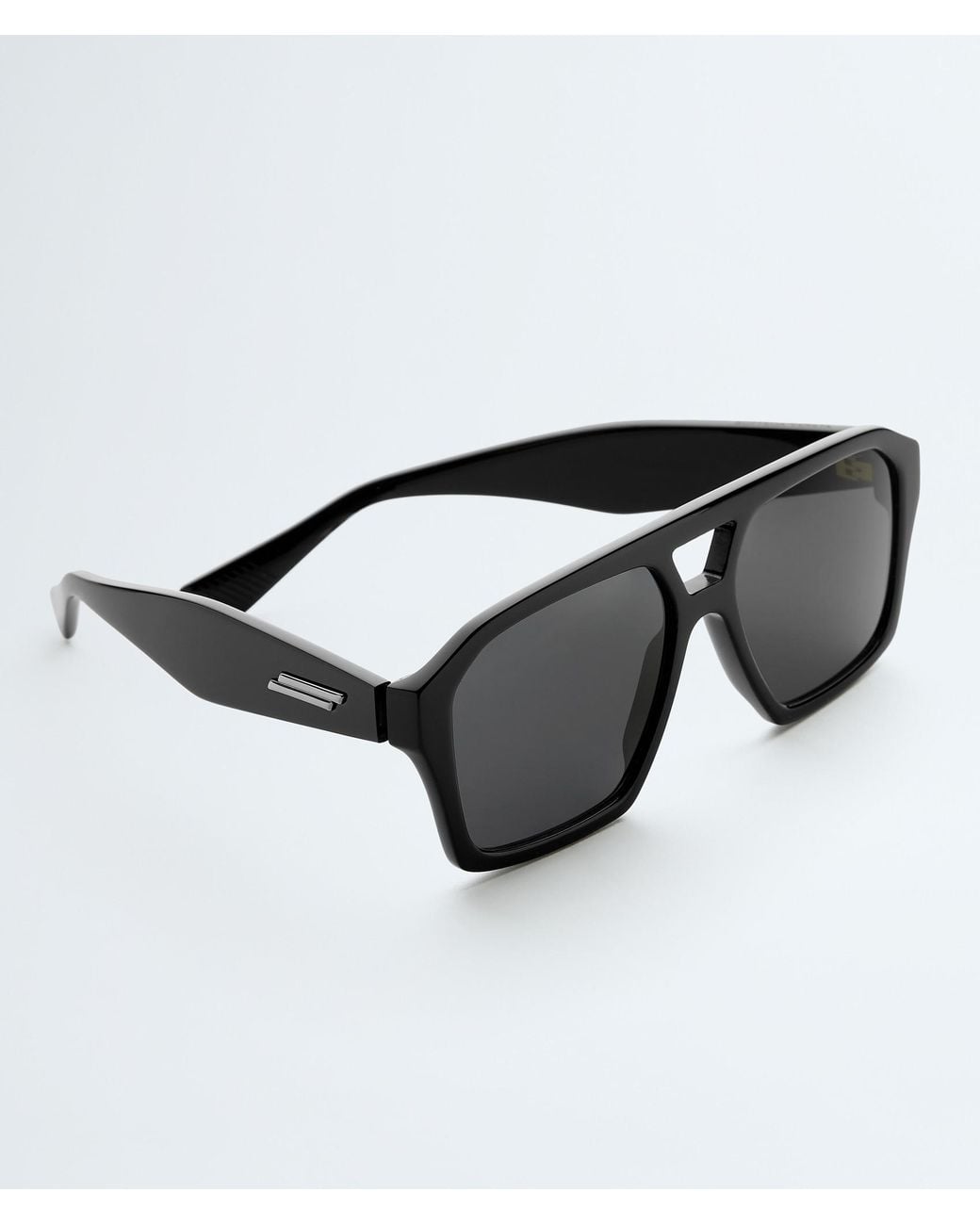 Bottega Veneta Black Classic Aviator Sunglasses for men