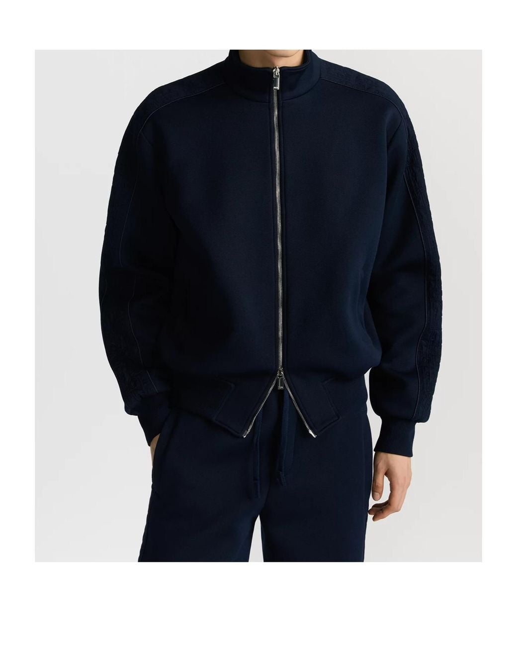 Dior Blue Homme Oblique Zip-Up Track Jacket for men