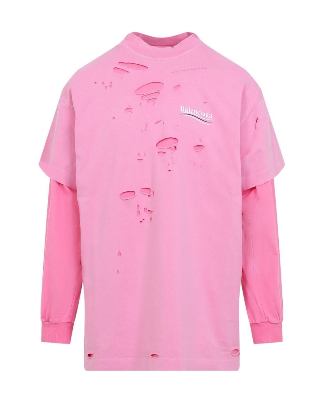 Balenciaga Pink Long Sleeve T-shirt for men
