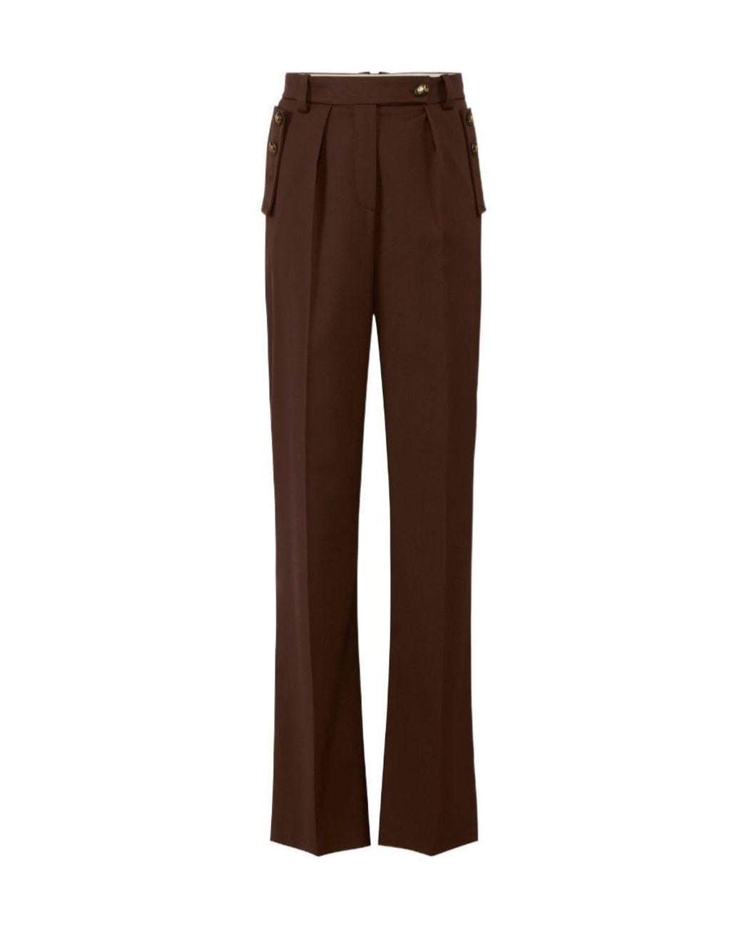 Elisabetta Franchi Brown Gabardine Trousers