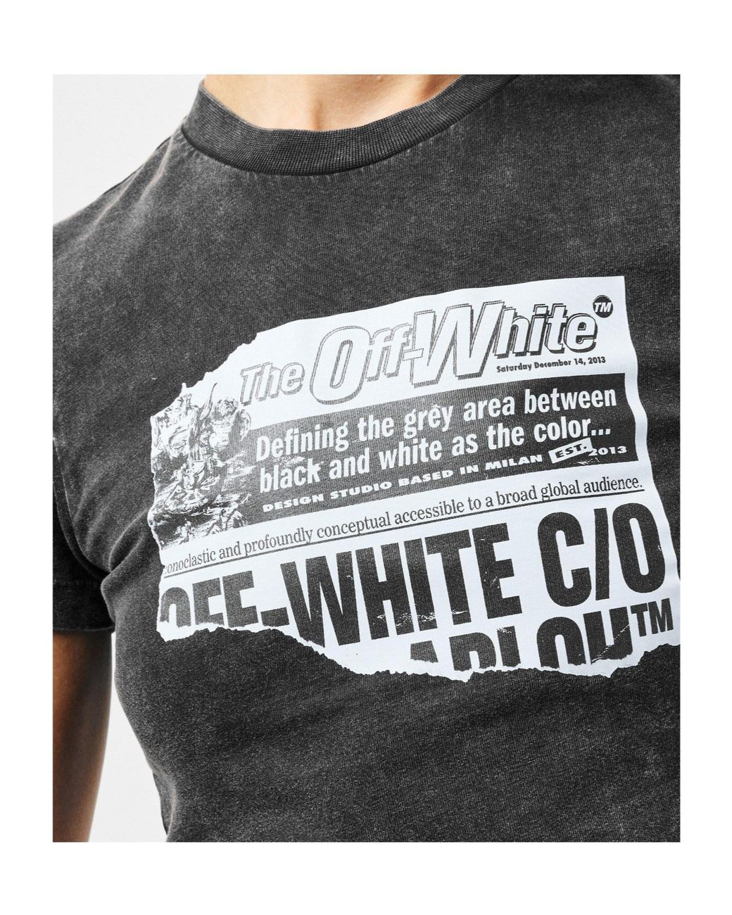 Off-White c/o Virgil Abloh Gray Crew Neck Short-Sleeve Body