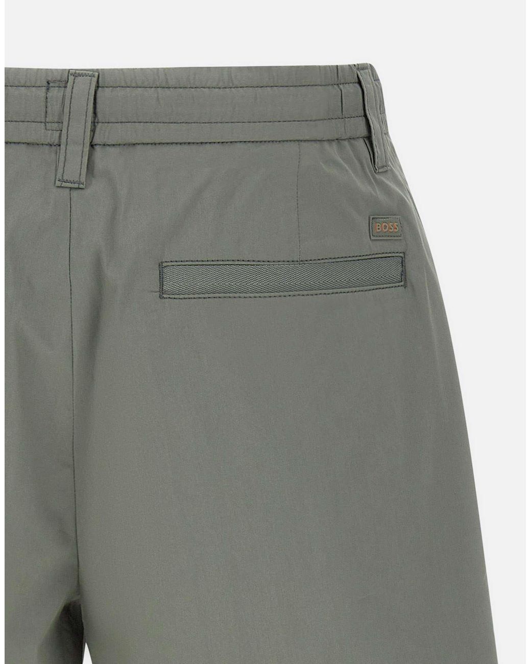 Boss Gray Drawstring Chino Shorts for men