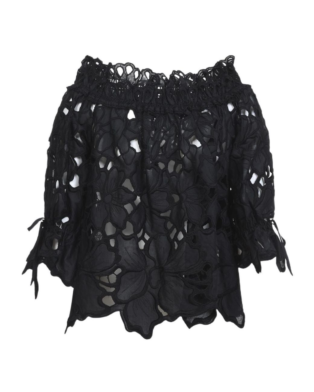 Ermanno Scervino Black Cotton Blouse