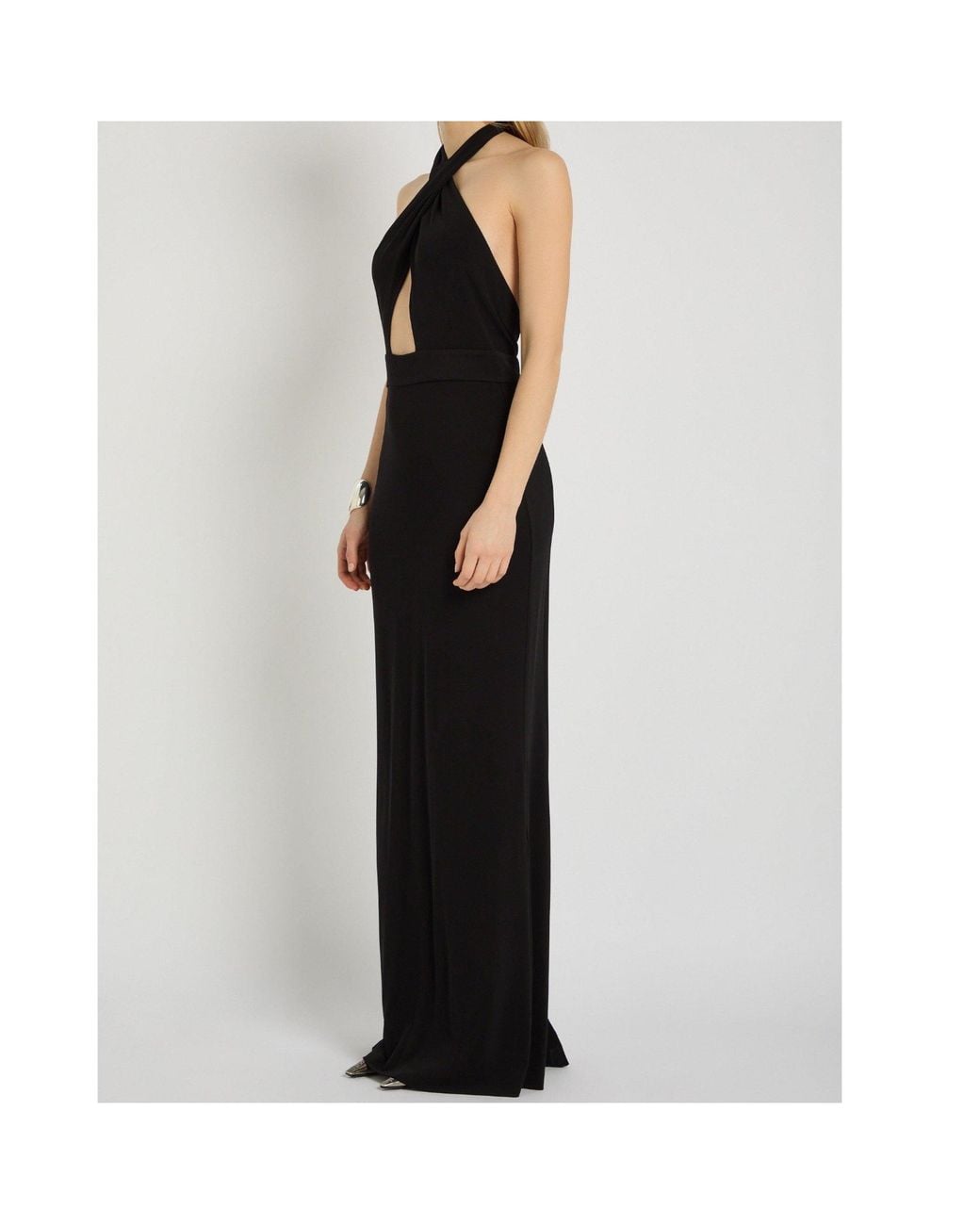Nili Lotan Black Backless Evening Gown
