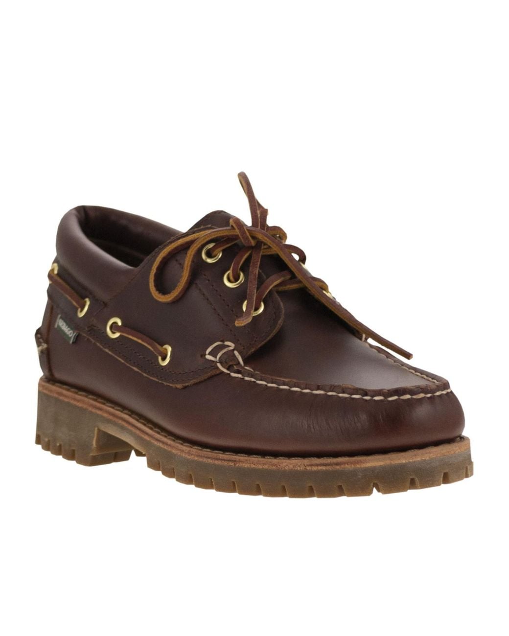 Sebago Brown Acadia Premium Lace-Up Loafers for men
