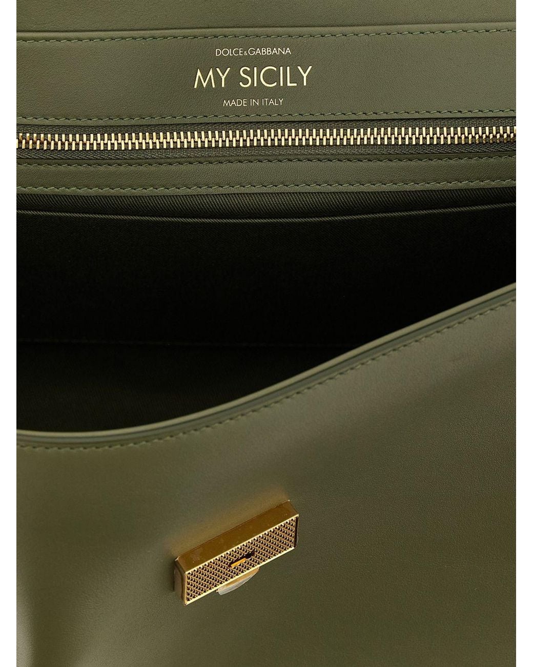 Dolce & Gabbana Green My Sicily Top Handle Bag