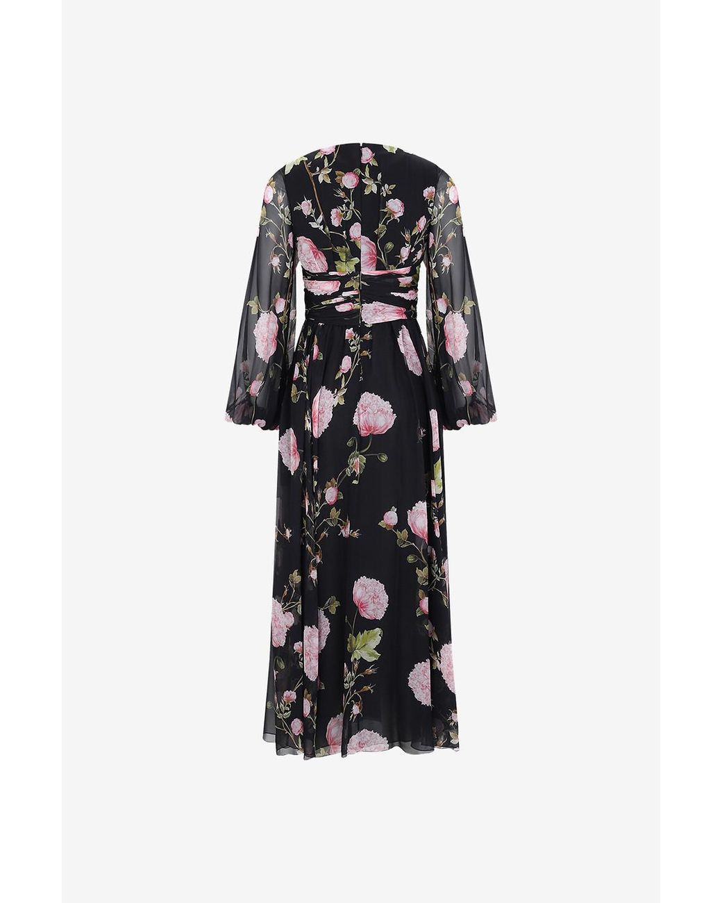 Giambattista Valli Black Floral Print Dress