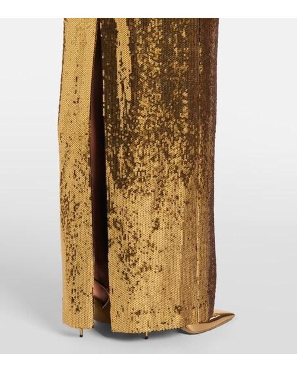 Rebecca Vallance Metallic Gloria Sequined Floral-Applique Gown