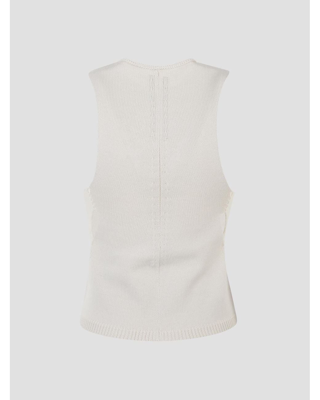 Rick Owens White Knitted Vest Top