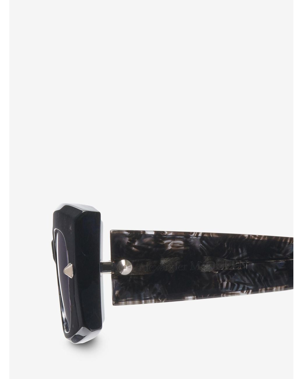 McQueen White Eyewear Rectangle Frame Sunglasses