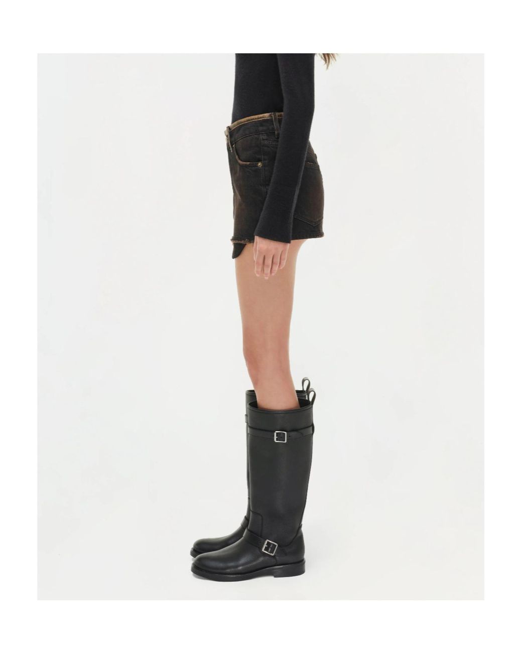 Jonathan Simkhai Black Sally Denim Mini Skirt