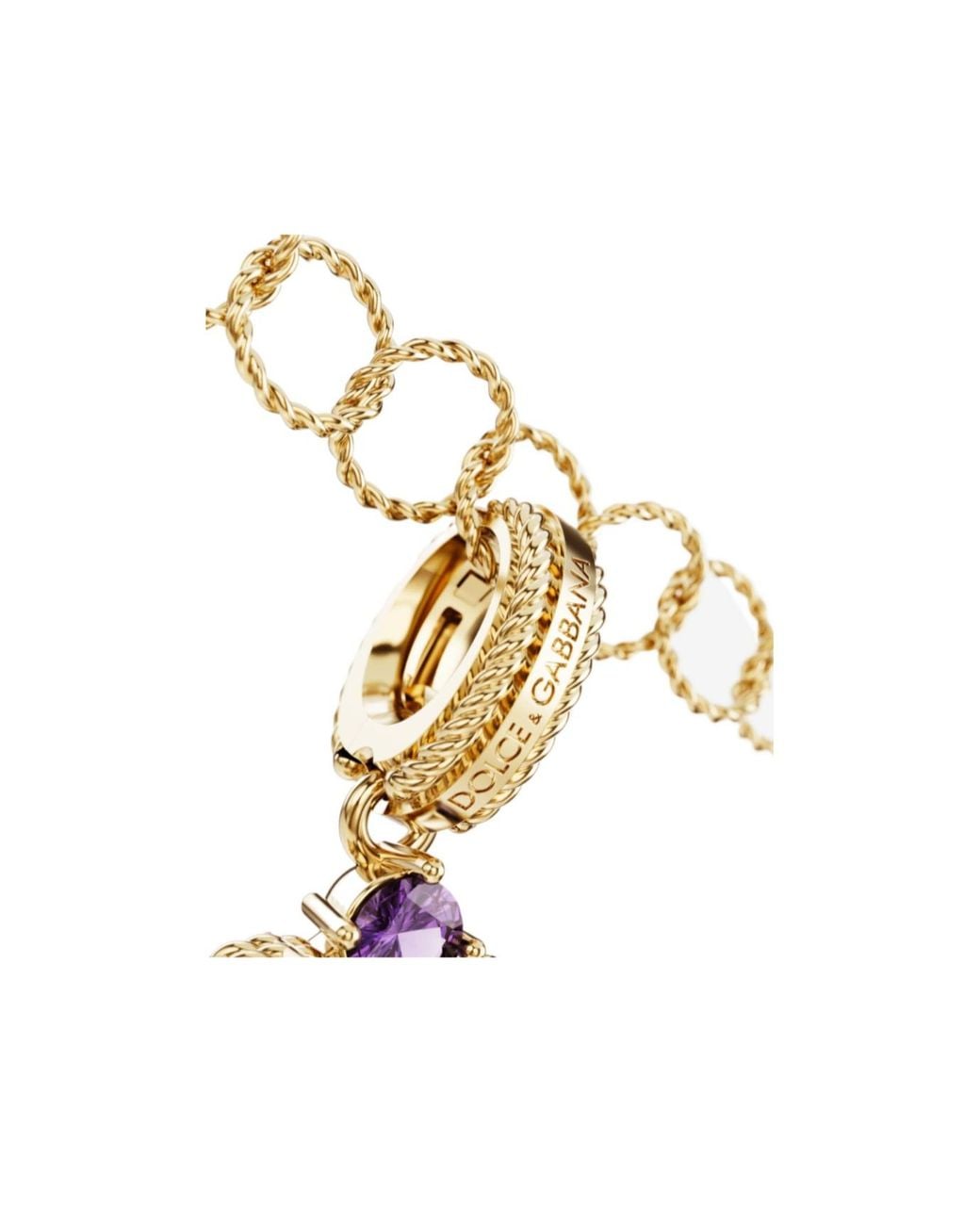 Dolce & Gabbana White Alphabet B 18Kt-Stone Pendant