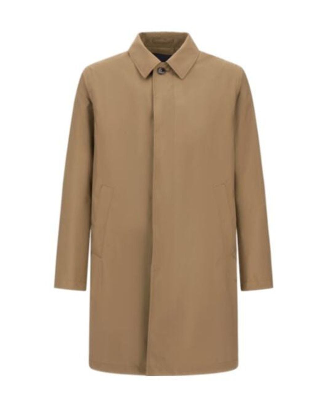 Herno Natural Long-Sleeved Buttoned Raincoat for men