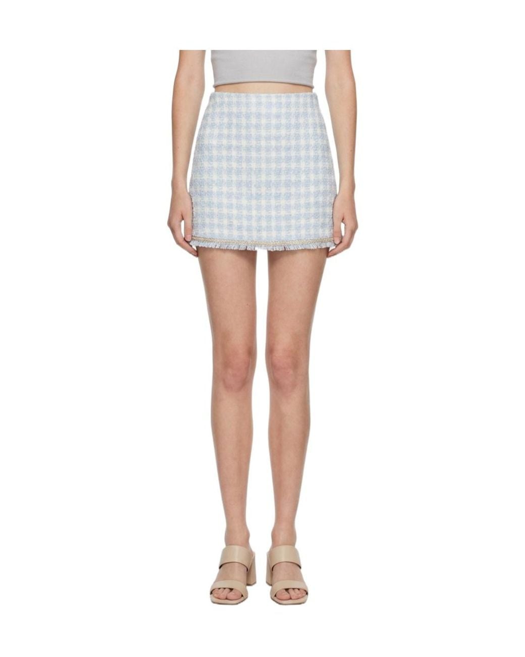 Marissa Chiara Blue Plaid Skirt