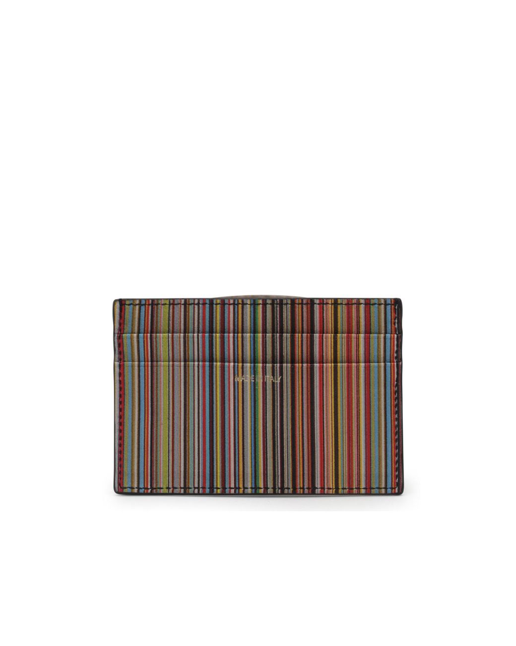 Paul Smith Black Signature Stripe Card Holder for men