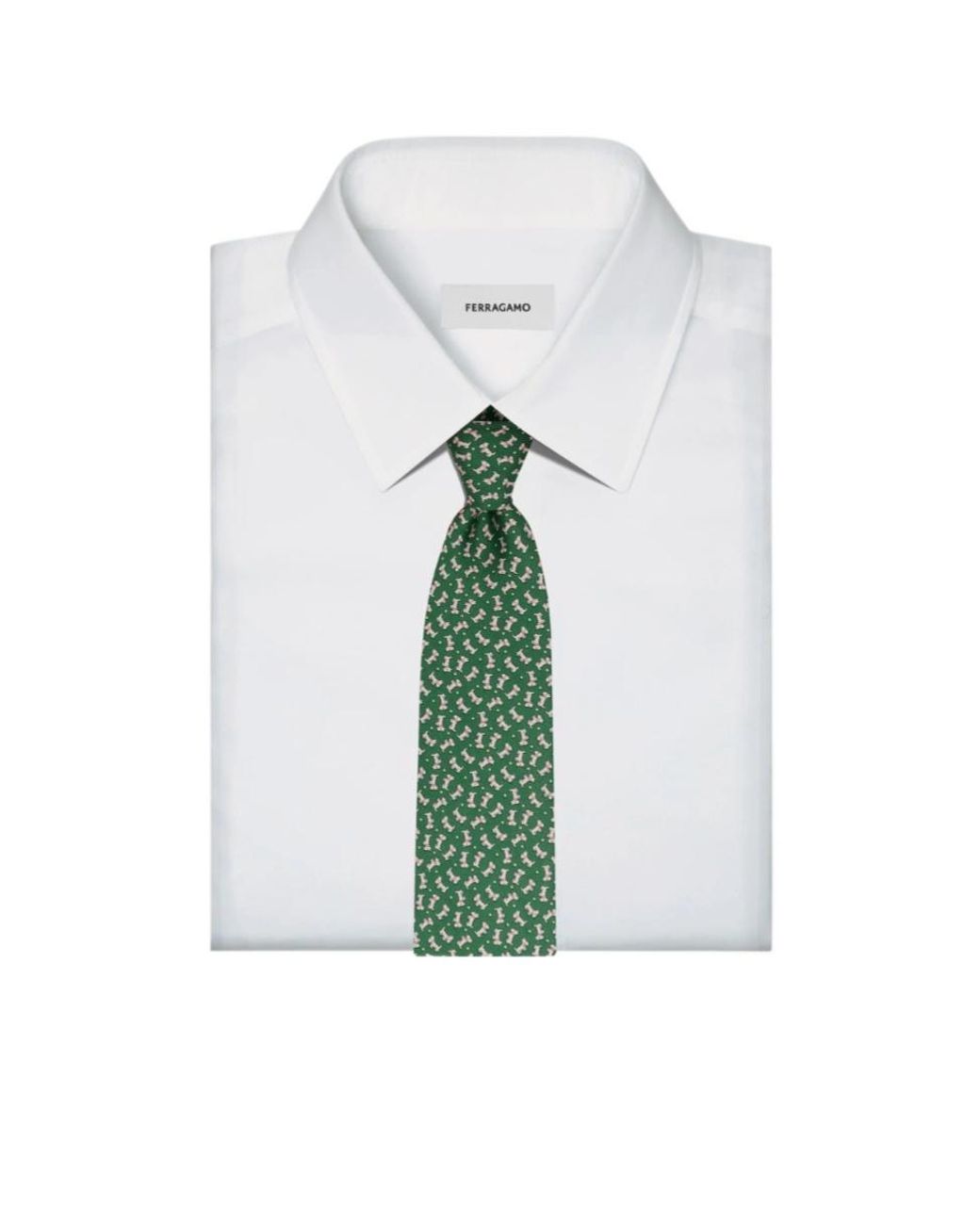 Ferragamo Green Printed Tie for men