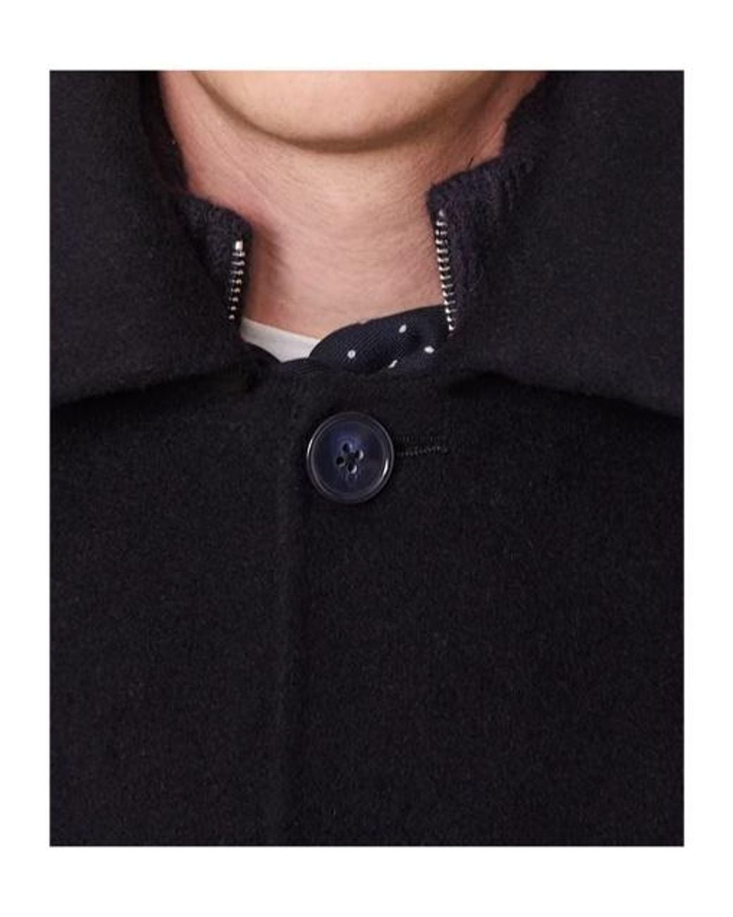 Officine Generale Blue Single-Breasted Long Overcoat for men