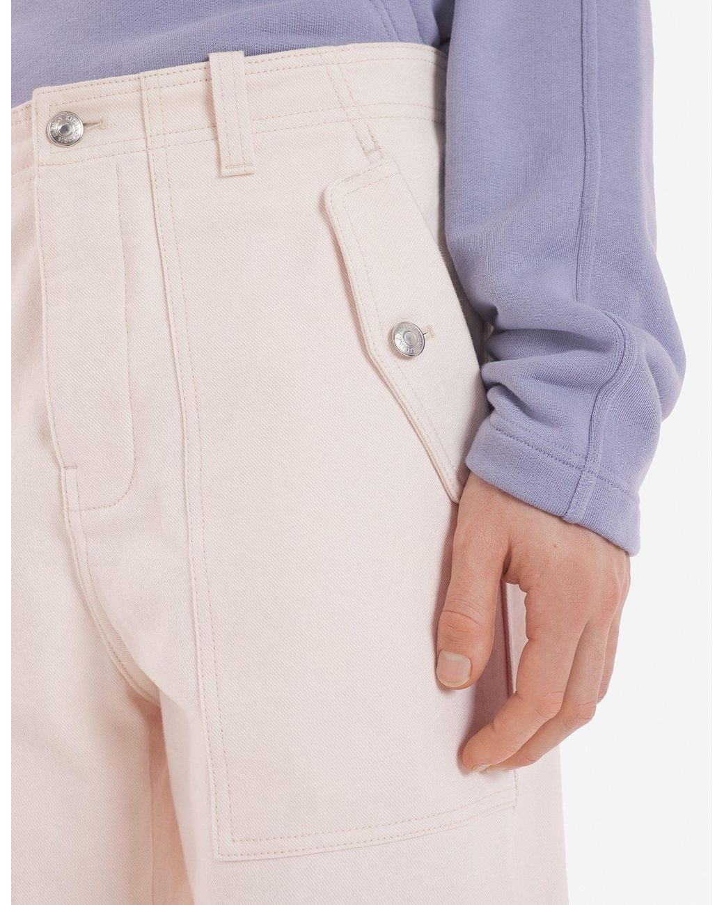 Maison Kitsuné White Maison Kitsuné Logo Patch Straight-Leg Jeans for men
