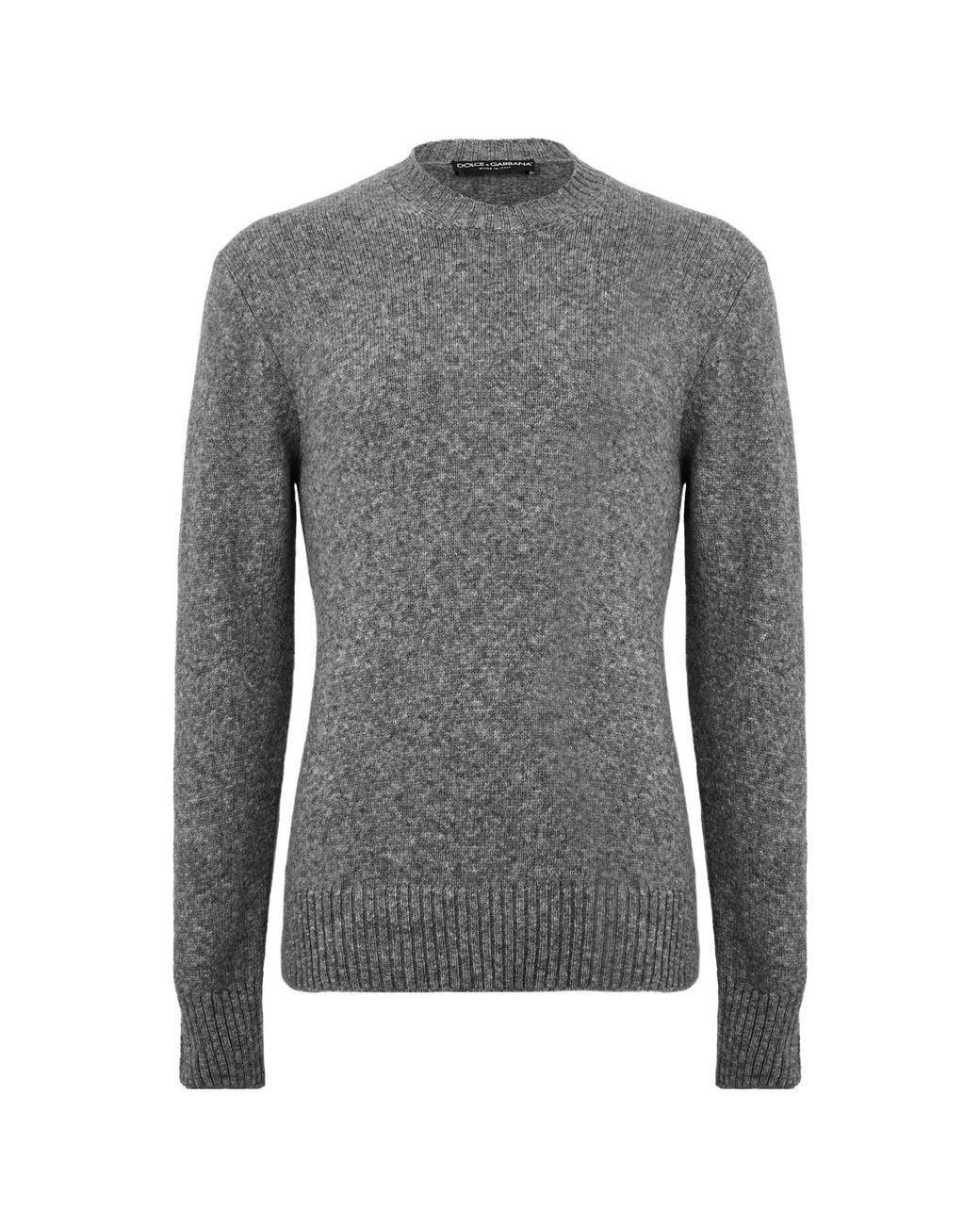 Dolce & Gabbana Gray Crew Neck Knit Sweater for men