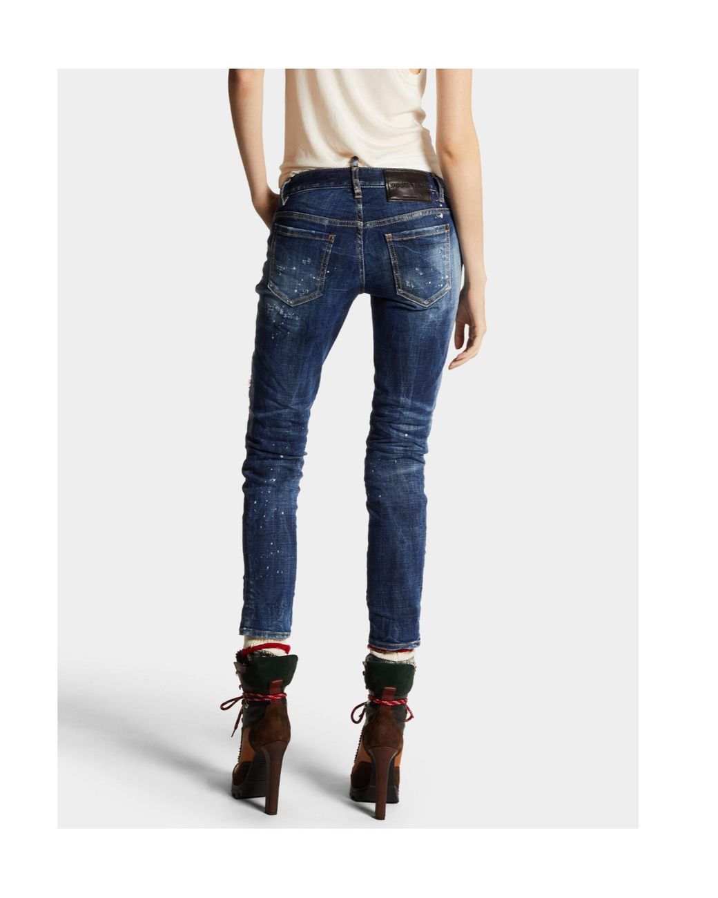 DSquared² Blue Distressed Cropped Jeans