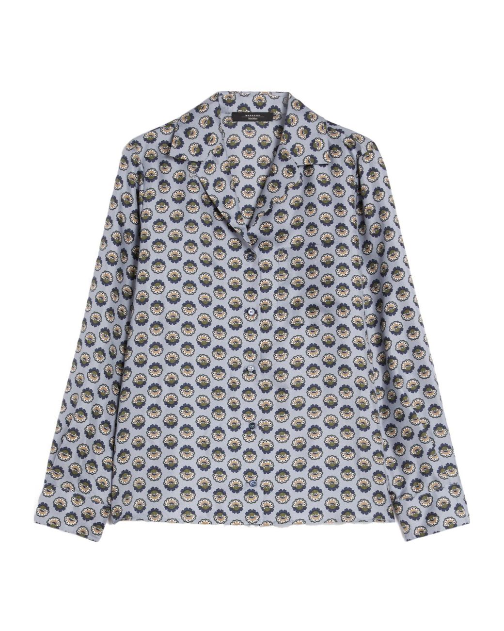 Max Mara Gray Weekend Oncia All-Over Printed Button-Up Shirt