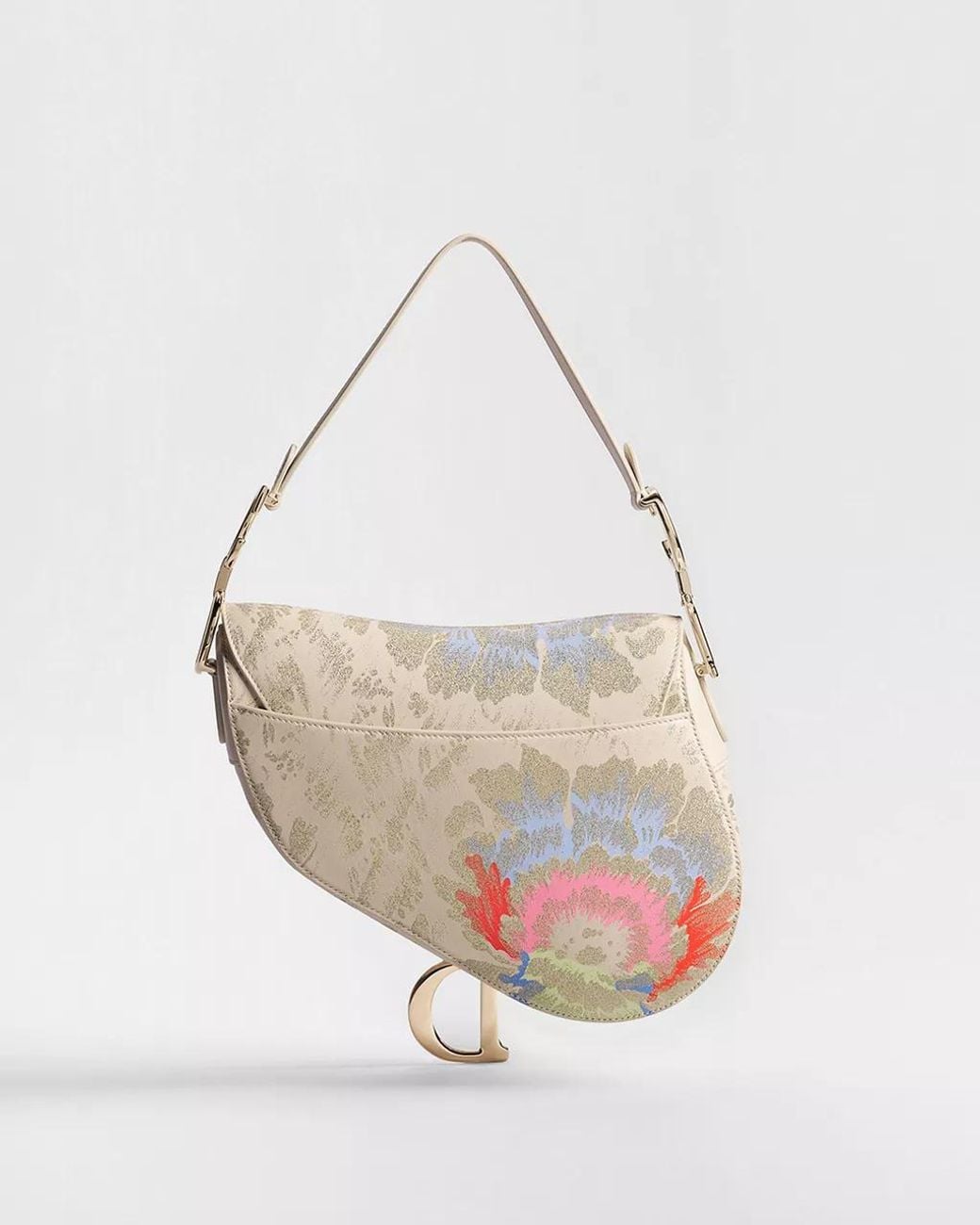 Dior White Saddle Bag With Strap