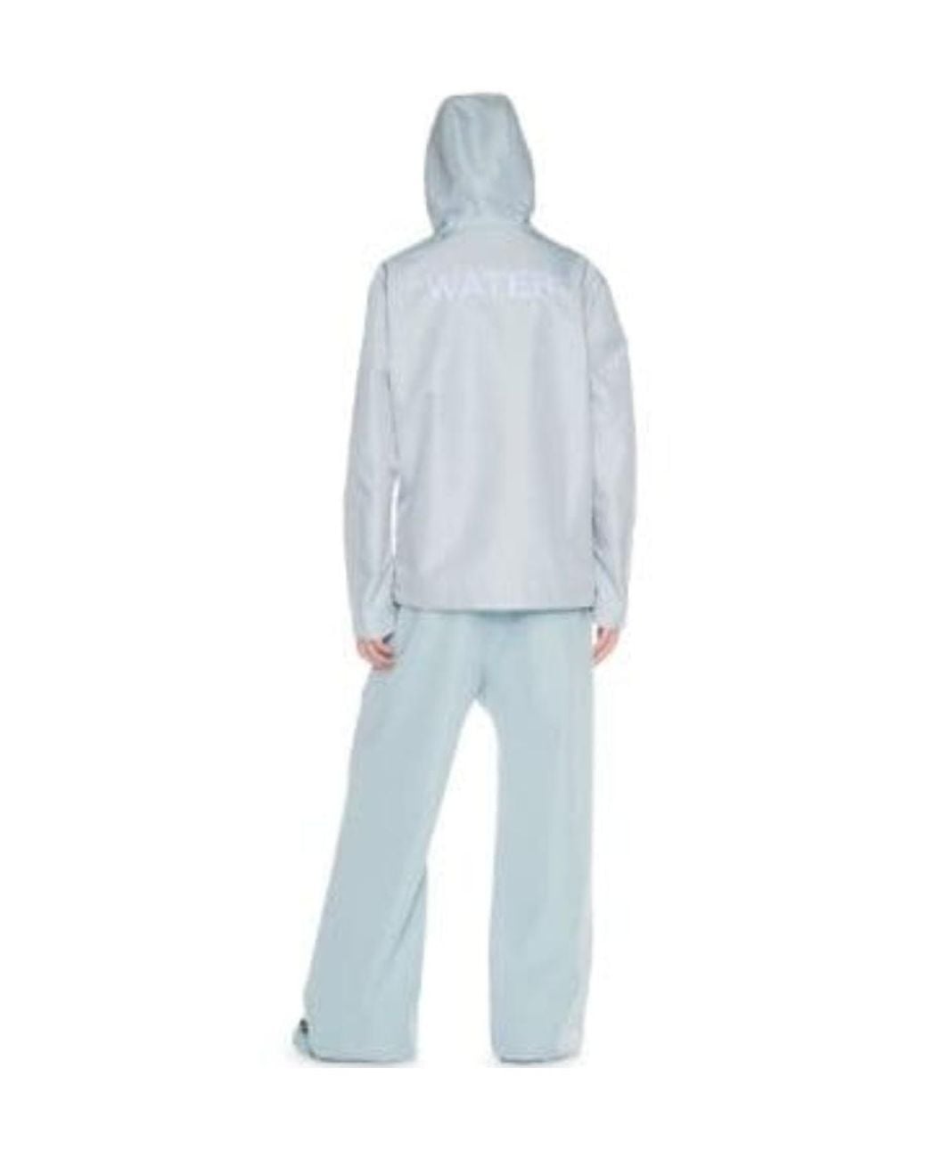Off-White c/o Virgil Abloh Blue Quote Zip-Up Hooded Windbreaker for men