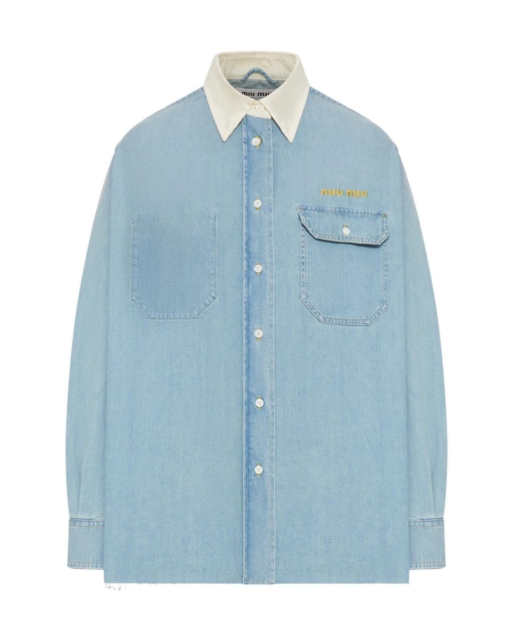 Miu Miu Blue Oversized Denim Shirt