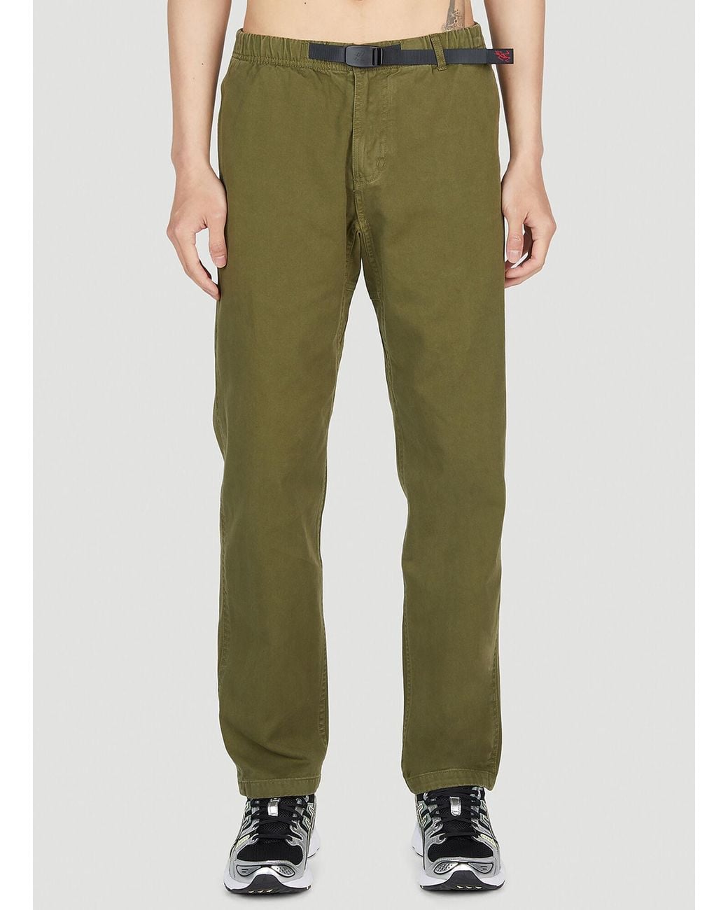 Gramicci Green Elastic-Waist Straight-Leg Pants for men
