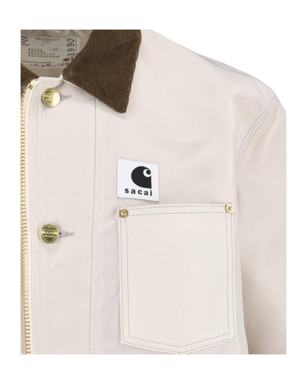 Sacai White X Carhartt Wip Twill X Duck Blouson for men
