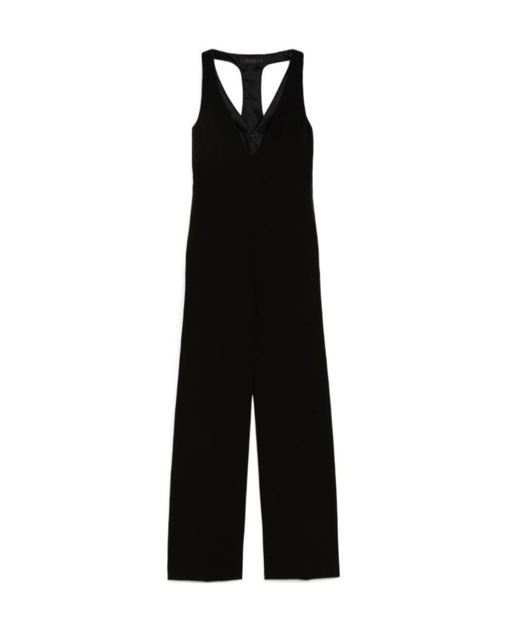 Max Mara Black Armonia V-Neck Sleeveless Jumpsuit