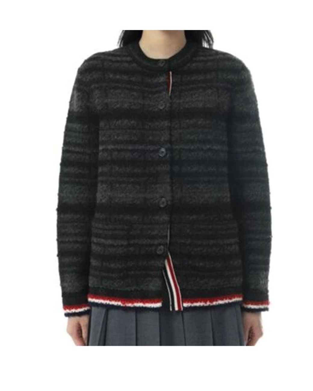 Thom Browne Black Jacquard Cardigan