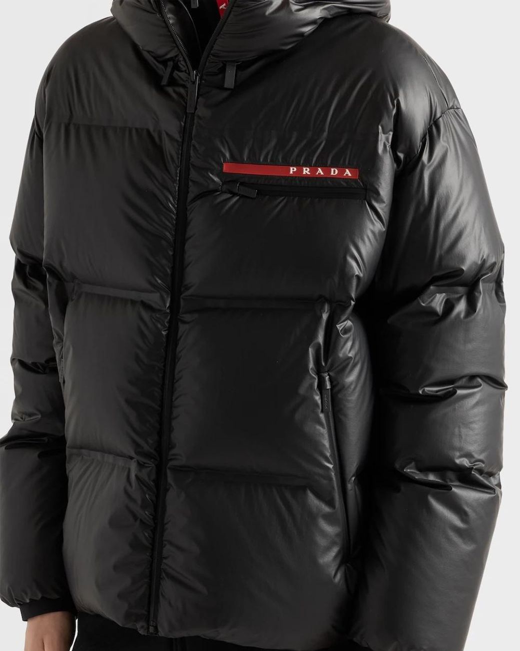 Prada Black Medium-Weight Technical Fabric Down Jacket for men